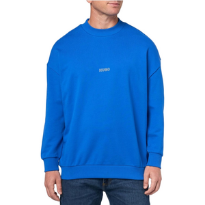 🐾HUGO Electric Blue twill French terry center LOGO sweatshirt size XL NWT..